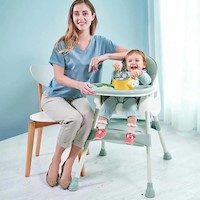 SILLA DE COMER BABYKISS PLEGABLE VERDE - Verde
